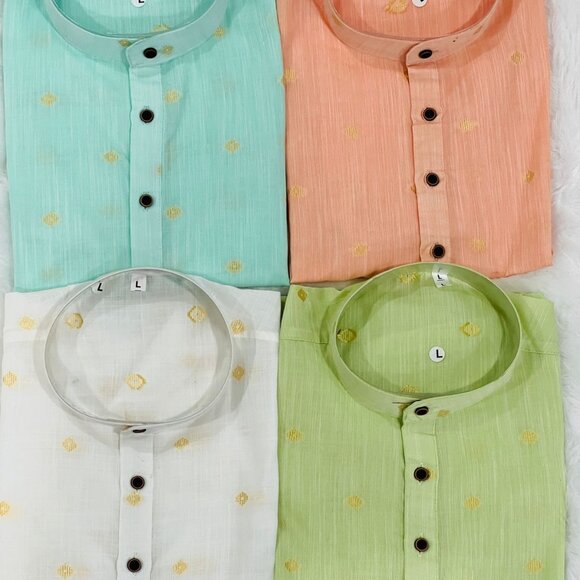 MEN'S HALF SLEEVES KURTA - Picture 5 of 7